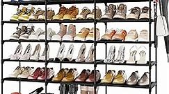Kitsure Shoe Organizer - 8-Tier Large Shoe Rack for Closet Holds Up to 48 Pairs Shoes & Boots, Multipurpose Shoe Shelf with Hook Rack, Stackable Tall Shoe Rack for Entryway, Bedroom, Garage