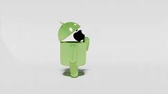 Android logo eats an apple