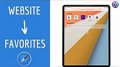 How to Add Website to Favorites on iPad | Safari