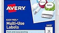 Avery Self-Adhesive Removable Labels, 1-Inch Diameter, White, Pack of 600 (5410)