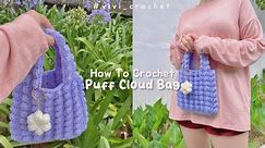 ☁️How To Crochet Small Puff Cloud Bag | Popcorn Stitch | Inspired by COS Bag☁️