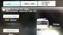How to reset Maintenance required Code CA on SHARP MX-3100N, MX4100N, MX5000N and mx-2600n copiers