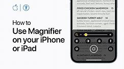 How to use Magnifier on your iPhone, iPad, or iPod touch | Apple Support