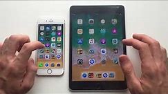 iPhone 6 vs iPad mini 4 ios 11.0.2