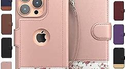 LUPA Legacy iPhone 14 Pro Max Wallet Case for Women and Men, Case with Card Holder [Slim & Protective] for Apple 14 Pro Max (6.7”), Vegan Leather i-Phone Cover, Floral Charm [Includes Wristlet]
