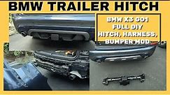 BMW TRAILER HITCH INSTALLATION! Full DIY With Wiring And Bumper Modifications BMW X3 G01