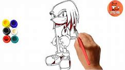How to draw Knuckles the Echidna easily in Step by step for toddlers #cartoondrawing #drawing#sonic