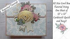 A2 Card Box Tutorial Using One Sheet of 12" x 12" Cardstock! Quick and Easy!!
