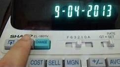 CONFIGURANDO HORA E DATA (calculadora sharp 1801v)