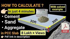 How to calculate cement sand and aggregate quantity in concrete | material quantity calculation |