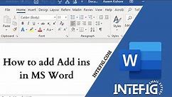 How to add Add ins in MS Word