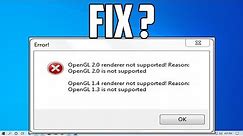 How to Fix the Opengl not supported Error Windows 7/8/10 PC/Laptops [Solved]
