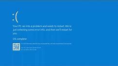Windows 10 Blue Screen of Death - 1 Hour - 4K Resolution