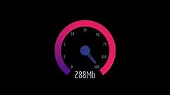 Internet Speedometer Speed Test Download and Upload 1000 Mb. Transparent Background. Motion Graphics. Animation Video.