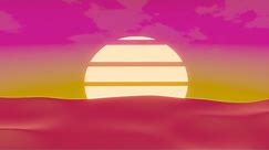 Sunset Motion Graphics, Virtual Background, 80s Retro, Loop Video