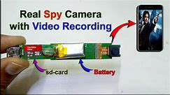 Real Spy Camera with Video Recording, Diy Spy Video Camera, How to make spy camera at home, sd card