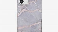 Casely iPhone 12/12 Pro Case | Touch of Lavender | Lavender Gray & Rose Gold Marble Case | Classic Ultra-Slim Design