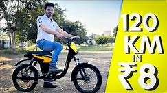 120 KM in ₹8 | Motovolt E-Bike| Pedal assisted !#electric #electricbike #ebike