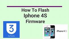 How To Flash And Restore Iphone 4s Firmware Step By Step Using 3uTools by MyTechRock
