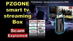 PZGONE smart tv streaming Box scam found on social media