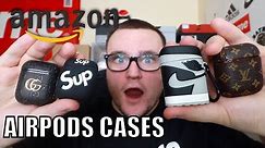 Unboxing HYPEBEAST AIRPODS CASES From Amazon (OFF WHITE, GUCCI, LOUIS VUITTON, SUPREME)
