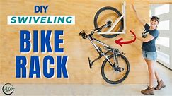 How To Build A Wall Mounted Bike Rack That SWIVELS! | Space Saving DIY