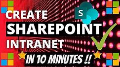 Create SharePoint Intranet Website in 10 minutes