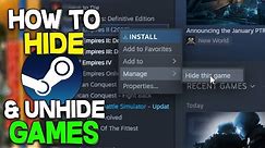 How to Hide & Unhide Games (Steam 2022)