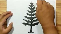 How to draw SILHOUETTE PINE TREE