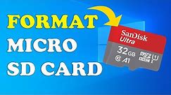 How to Format Micro SD Card on Windows 10 PC/Laptop (Fast Method)