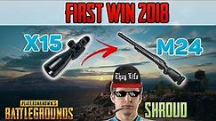 M24 + x15 Scope - Shroud win first solo game 2018 - PUBG HIGHLIGHTS TOP 1 #35