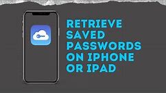 How to Access Saved Passwords in iCloud KeyChain on iPhone or iPad