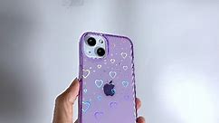 iPhone 13 heart case purple