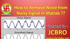 How to remove noise from noisy signal in Matlab?