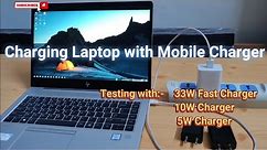 ⚡🔋 How to Charge Laptop with Mobile Charger | How to charge Laptop without charger 🔋⚡