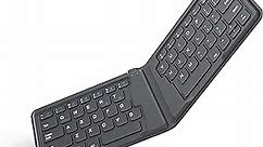 MoKo Foldable Bluetooth Keyboard, Ultra-Thin Folding Rechargeable Keyboard, Portable Wireless Keyboard for Laptop iPhone iPad, Compatible with All iOS Android Windows Tablet Smartphone Devices, Gray
