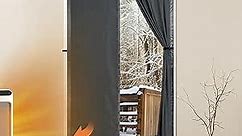 Magnetic Thermal Insulated Door Curtain,Thicker Layered Fabric Doorway Curtains,Temporary Door Insulation Cover Keep Warm Winter&Cool Summer,Dark Grey Fabric Door Window Insulation Kit for Winter