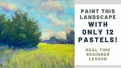 Paint a Landscape with ONLY 12 PASTELS! / BEGINNER Real Time Tutorial