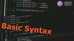C# Tutorial: Basic Syntax