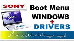 How to Install Windows 10 from a USB Drives | bios key for Sony Laptop | Sony Laptop Drivers