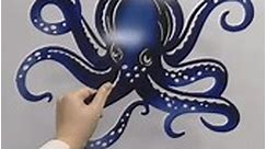 Blue Octopus Metal Wall Art Ocean Creature Metal Signs