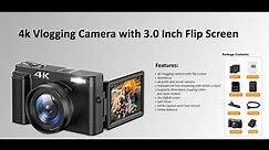 Quality Vlogging 4K Digital Camera with Flip Screen