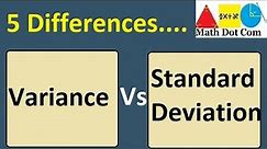 5 Key Differences Between Variance and Standard Deviation in Statistics |Math Dot Com