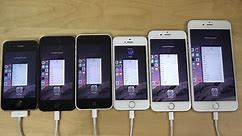 iOS 8.1.2  Apple iPhone 6 Plus vs. 6 vs. 5S vs. 5C vs. 5 vs. 4S - Which Is Faster  (4K)