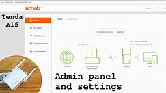 Tenda A15 Wi-Fi Extender • Admin panel login and settings overview