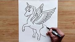 How to Draw an Unicorn | Unicorn Drawing | Sketch Drawing | Easy Sketches