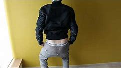Showing my grey alpha pants and boxershorts with bomber jacket #phoenixledger #bomberjacket