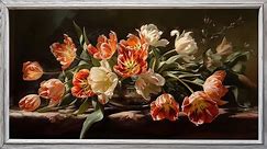 Framed Art Gallery / 12 Floral Oil Paintings / 2 Hour Screensaver