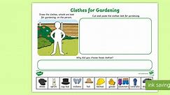 Clothes for Gardening Worksheet