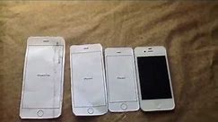 Size Comparison: Paper Template iPhone 6 Plus vs Paper iPhone 6 vs Paper iPhone 5 vs iPhone 4s